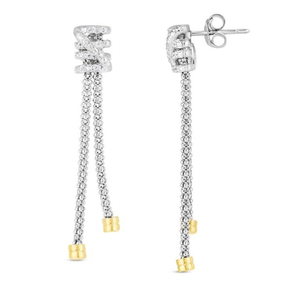 Diamond Popcorn Tally Earring with 18K Gold - Picture 1 of 1